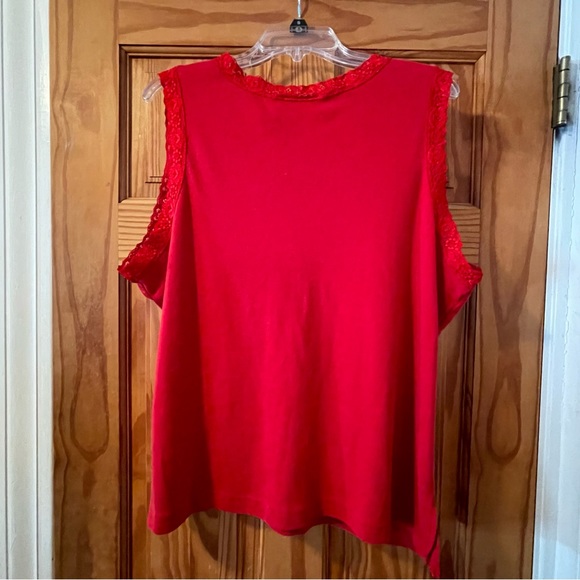 Jason Maxwell Red Sleeveless Blouse, Size 2X - Picture 5 of 6
